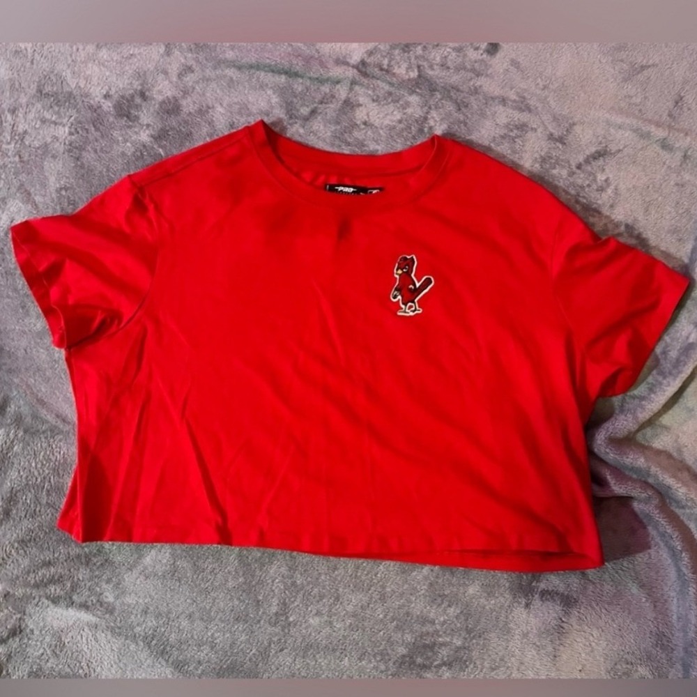 St. Louis Cardinals Womens 2XL Red Crop Top MLB Team Apparel Embroidered Logo